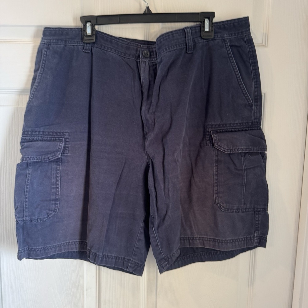 Izod Men's Cargo Shorts, Size 42 Navy Blue  6-Pocket,‎ Cotton Hiking Outdoor